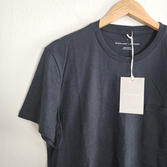 NEW Everlane Uniform Men's Black Organic Cotton Short Sleeve T-Shirt - Picture 3 of 8
